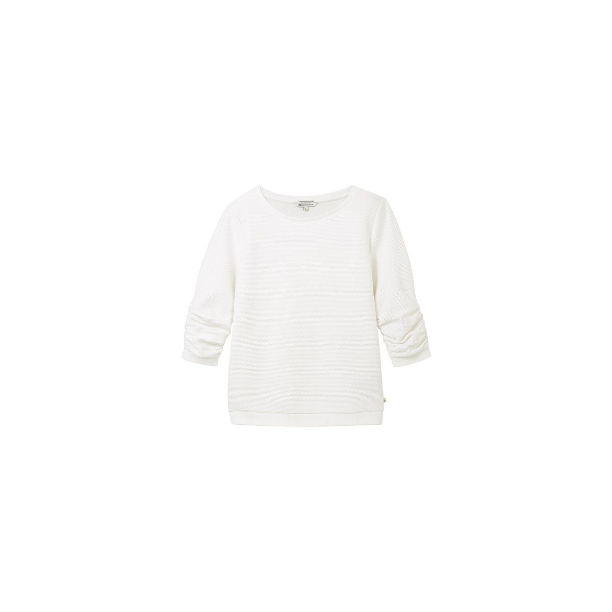 TOM TAILOR Sweatshirt uni (1-tlg) textil passform off white