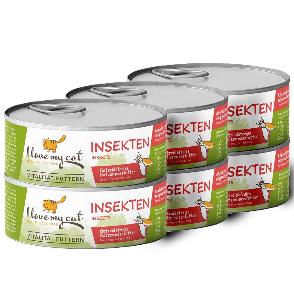 Bellfor I love my cat Katzenfutter Nass mit Insekten - 6x100g, für: Katzen