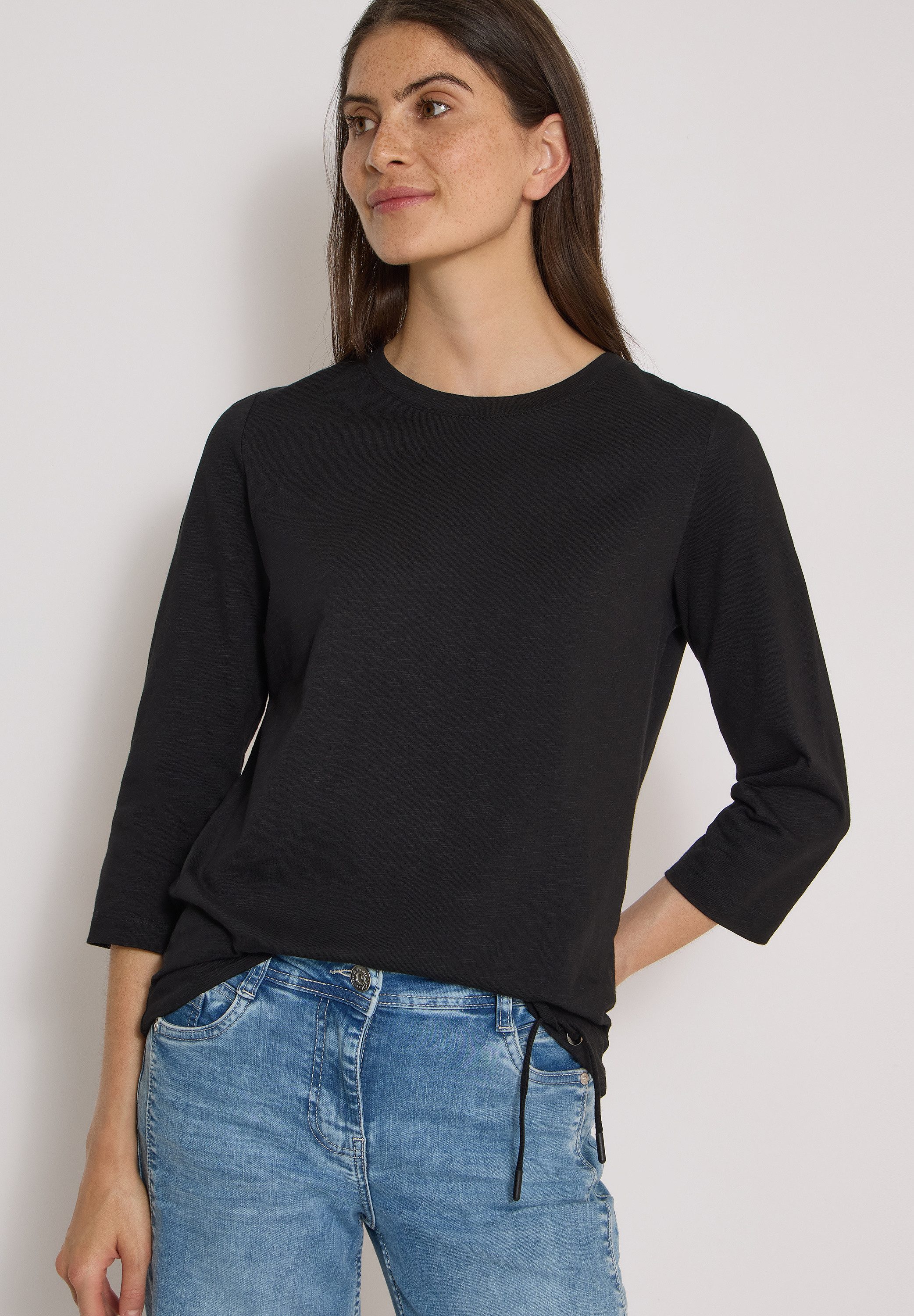 CECIL 3/4-Arm-Shirt in Unifarbe