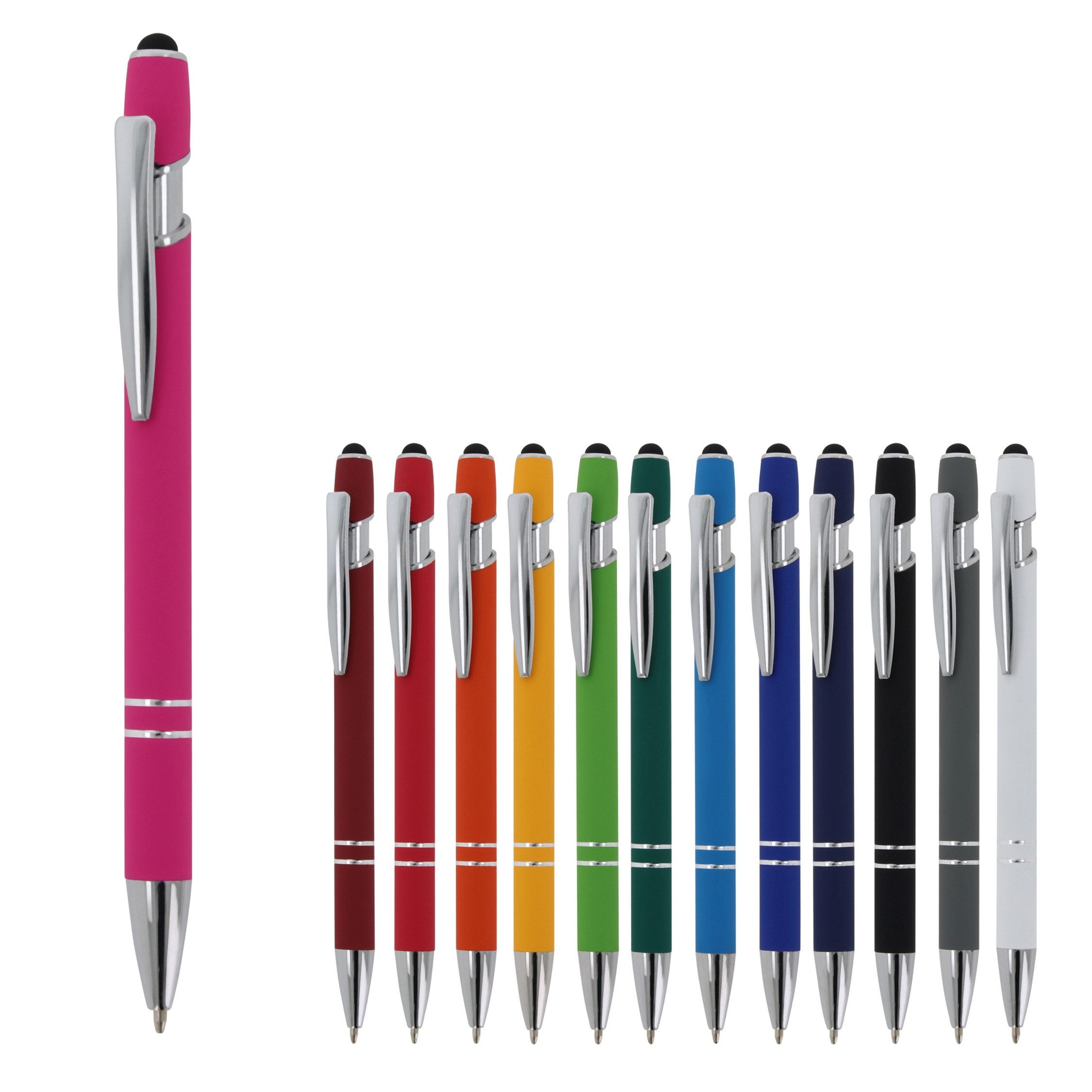TOPPOINT Kugelschreiber 13x Touchpen Kugelschreiber / aus Metall / Soft-Touch / 13 Цвета(ов)