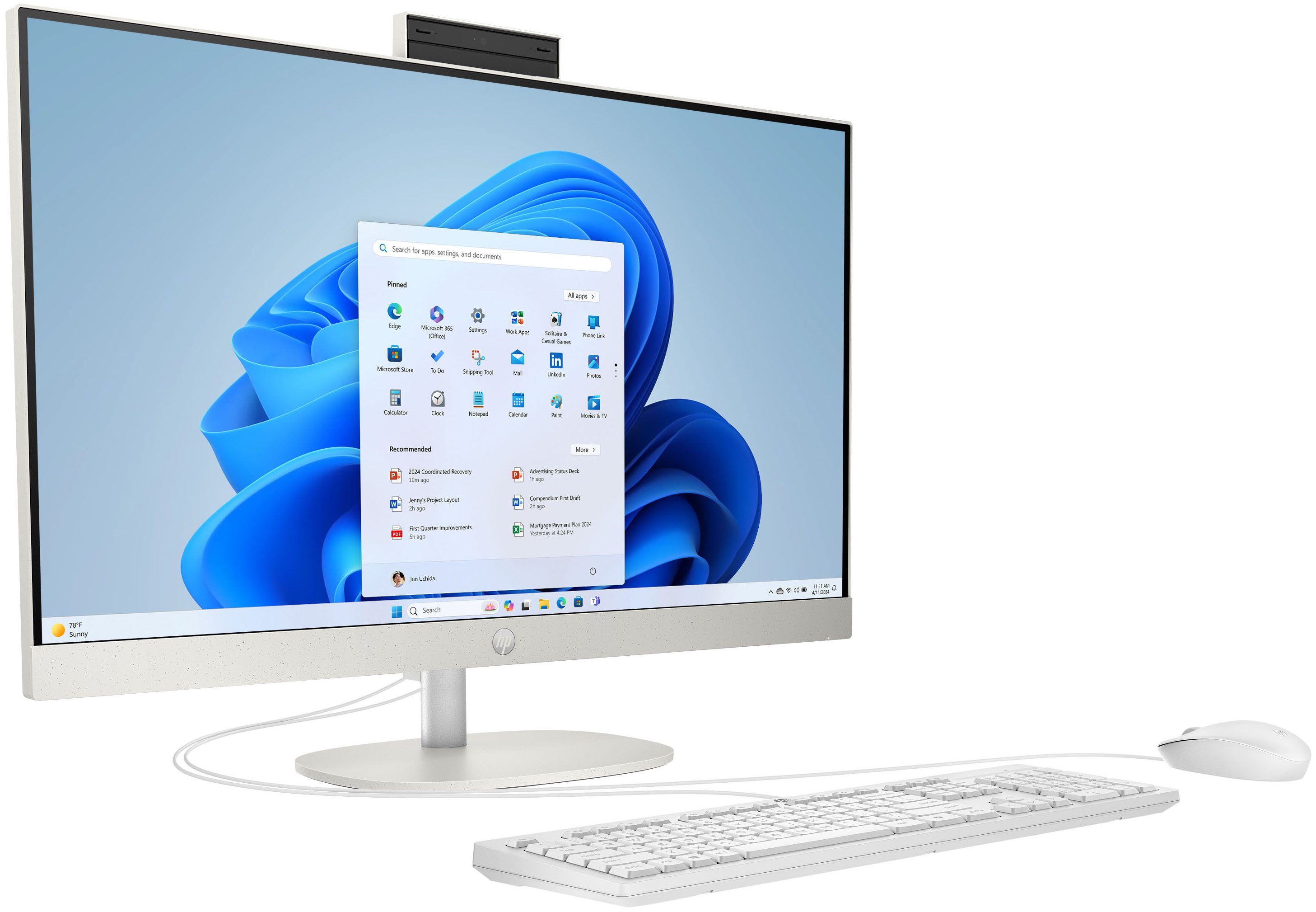 HP 27-cr0002ng All-in-One PC (27 Zoll, Intel Core i5 1335U, Iris® Xe, 8 GB RAM, 512 GB SSD)