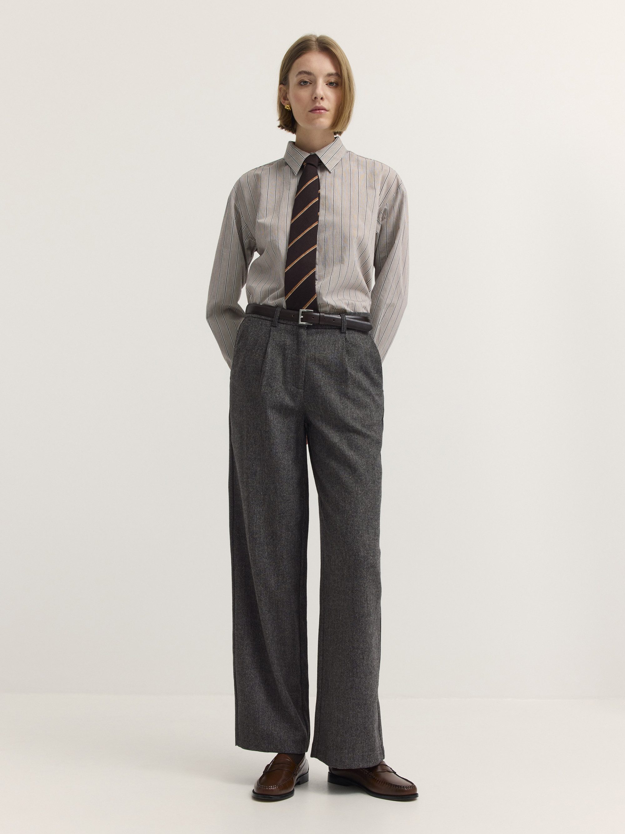bugatti Stoffhose Modern Fit Modern Fit Wollmix Bundfalte