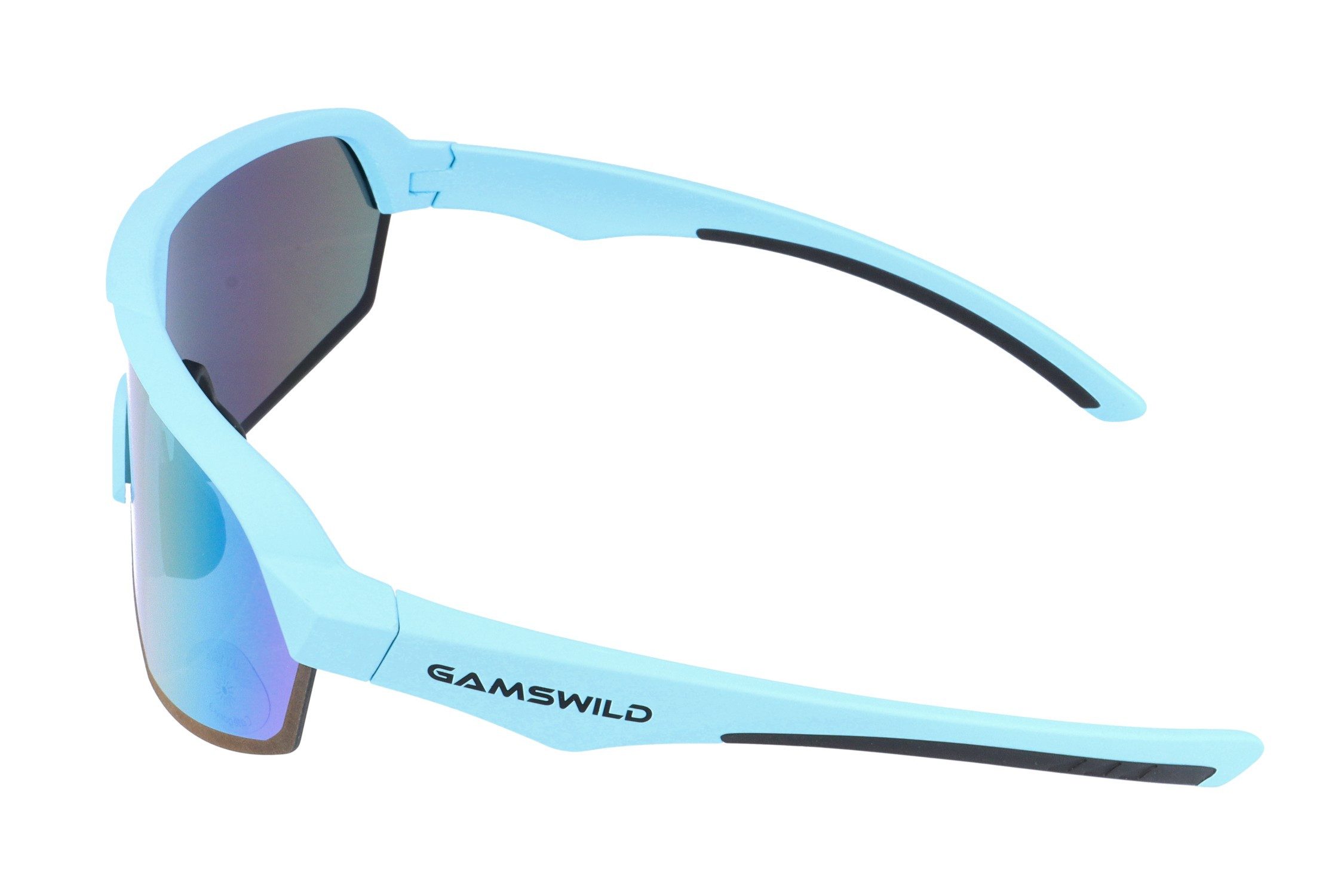 Gamswild Sportbrille UV400 Sonnenbrille Skibrille Fahrradbrille extra große Scheibe Damen, Herren Modell WS7140 in, orange, hellblau, grau