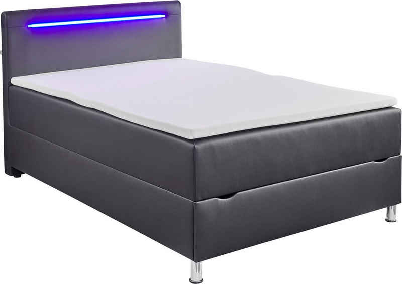meise.möbel Boxbett, mit LED-Beleuchtung, Bettkasten und Topper