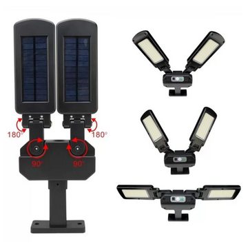 Maclean LED Solarleuchte MCE447, Kaltweiß, Solar Straßenlampe 5W 2x 450 Lumen IP54
