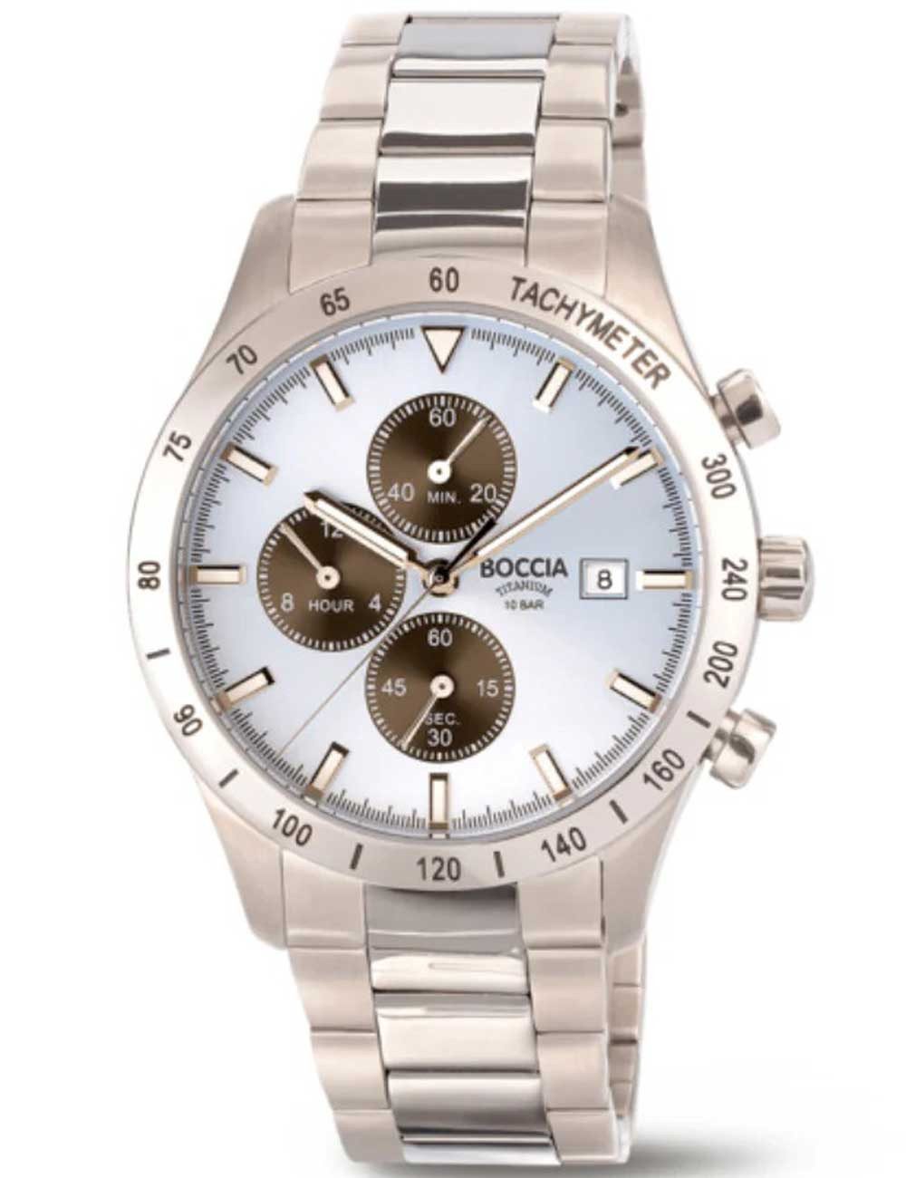 Boccia Quarzuhr Boccia 3739-01 Herrenuhr Titanium Chronograph 40mm 10ATM Boccia 3739-01 Herrenuhr Titanium Chronograph 40mm 10ATM