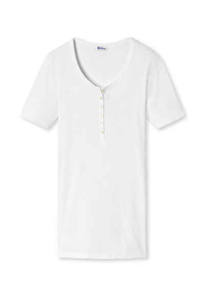 SCHIESSER REVIVAL Unterhemd Berta Button Shirt Knopfleiste mit Perlmuttknöpfen