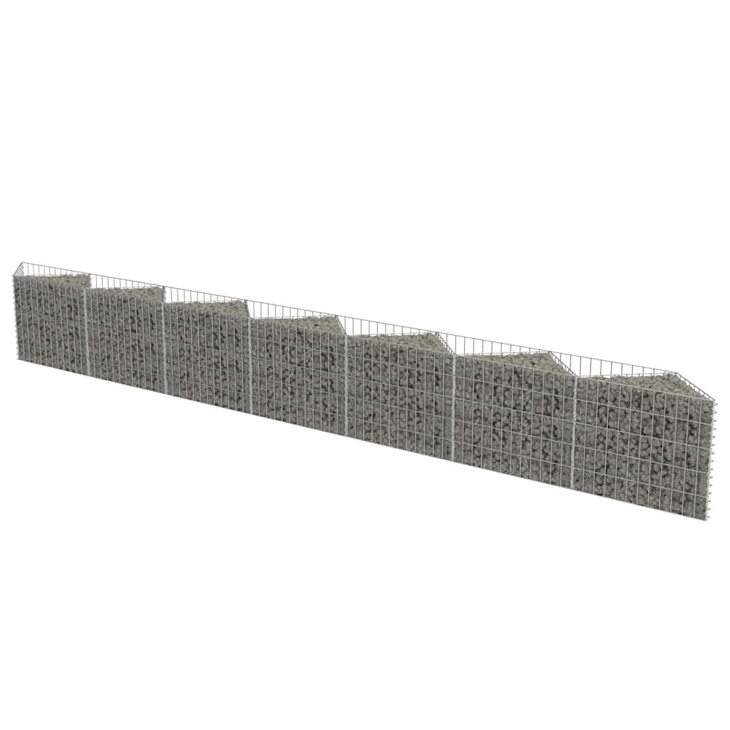 vidaXL Gartenzaun Gabionenwand Verzinkter Stahl 450×30×50 günstig online kaufen