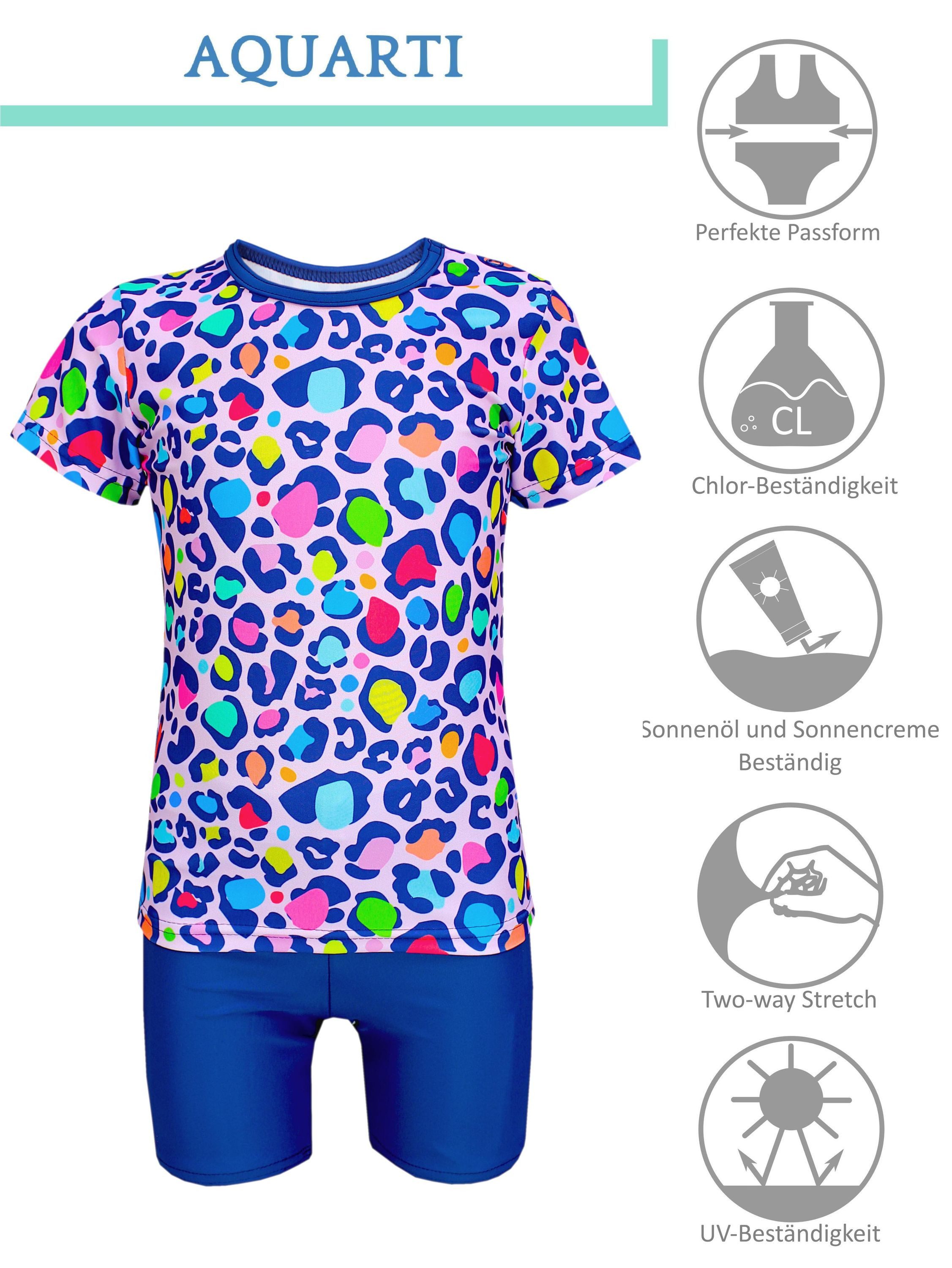 Aquarti Badeanzug Baby Mädchen Zweiteiler Kinder Badeanzug Set Shirt Badehose UV-Schutz