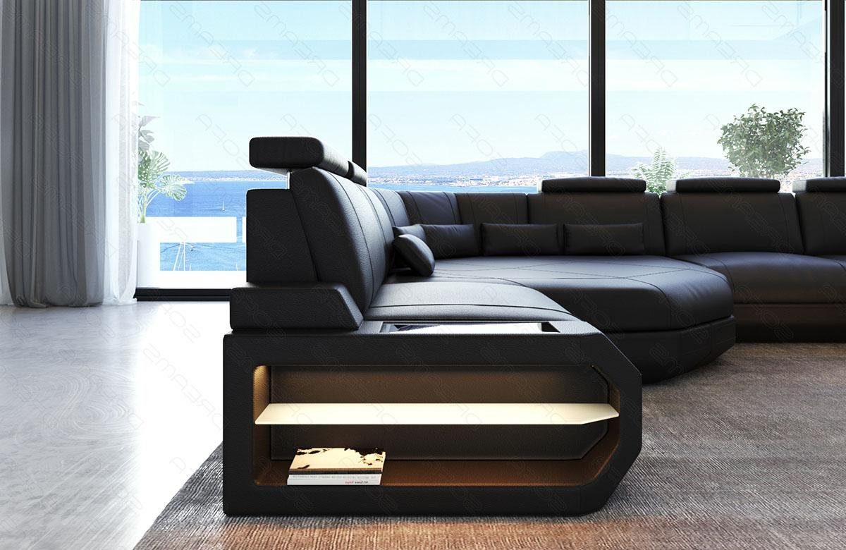 LED, Ledersofa U kleines Asti Wohnlandschaft Leder Dreams Sofa Couch, Designersofa Form Mini, U Sofa mit