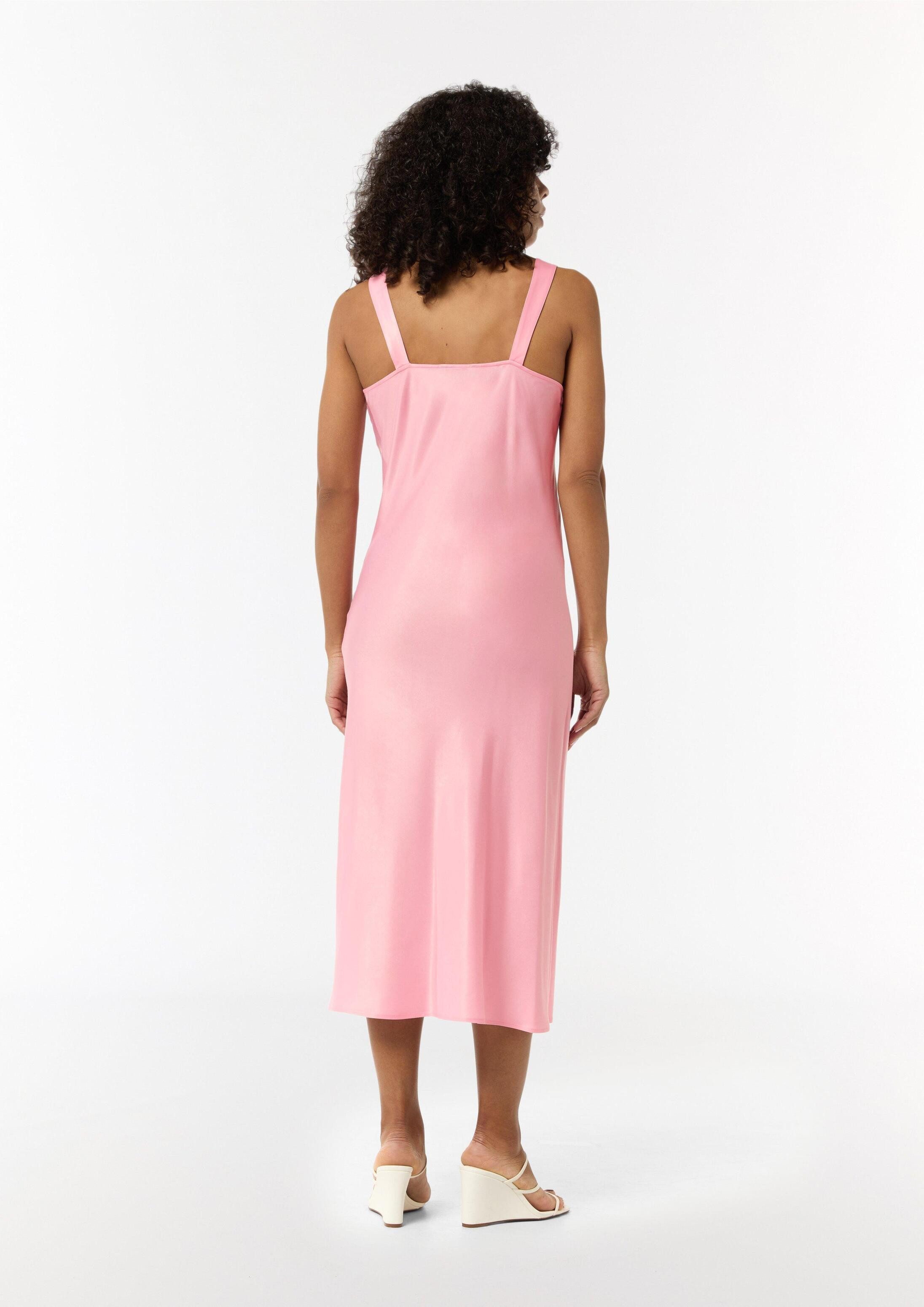 comma Midikleid Kleid Satinkleid mit Wasserfall-Ausschnitt