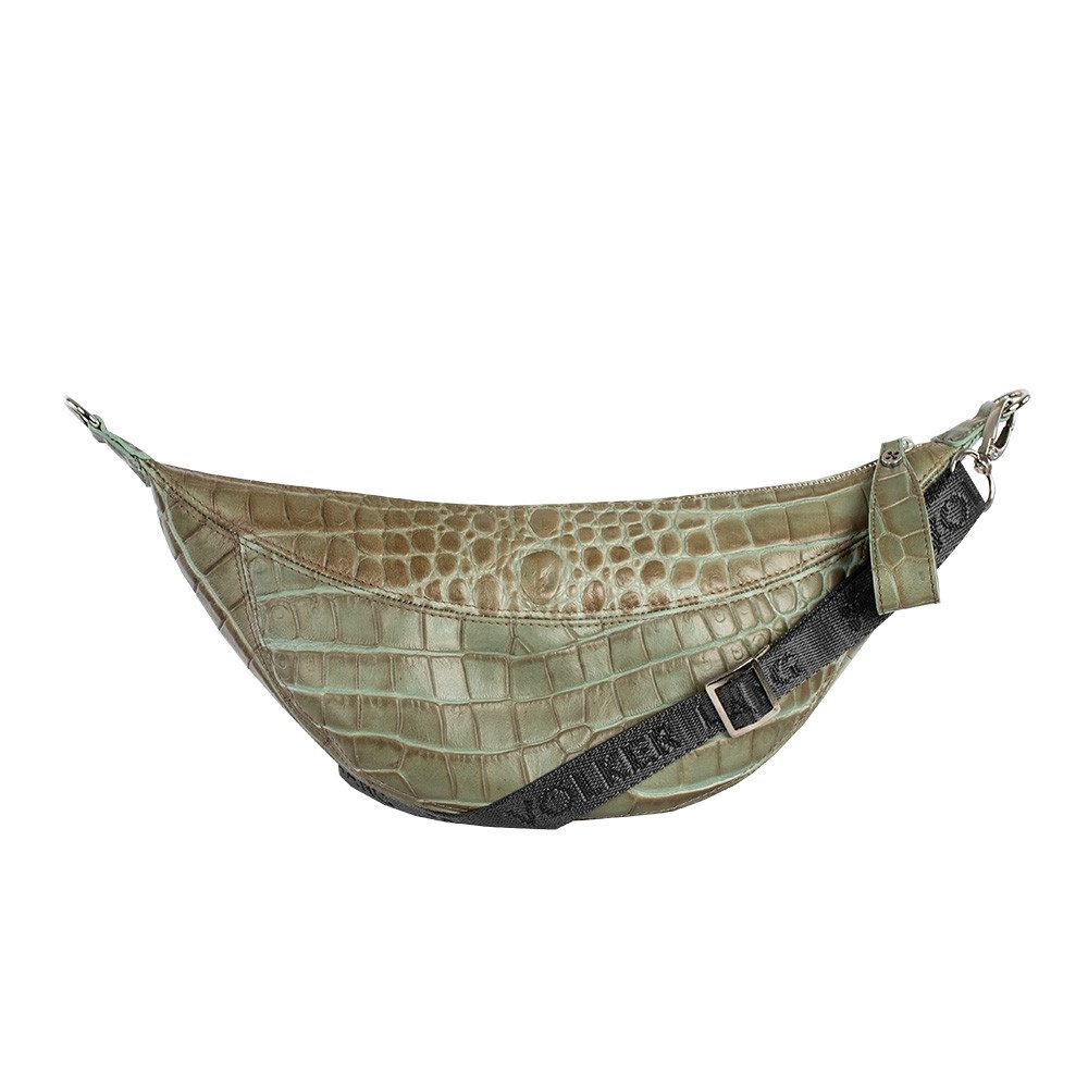 Schultertasche LUNETTA - Stylische, kleine Halbmondtasche aus Leder