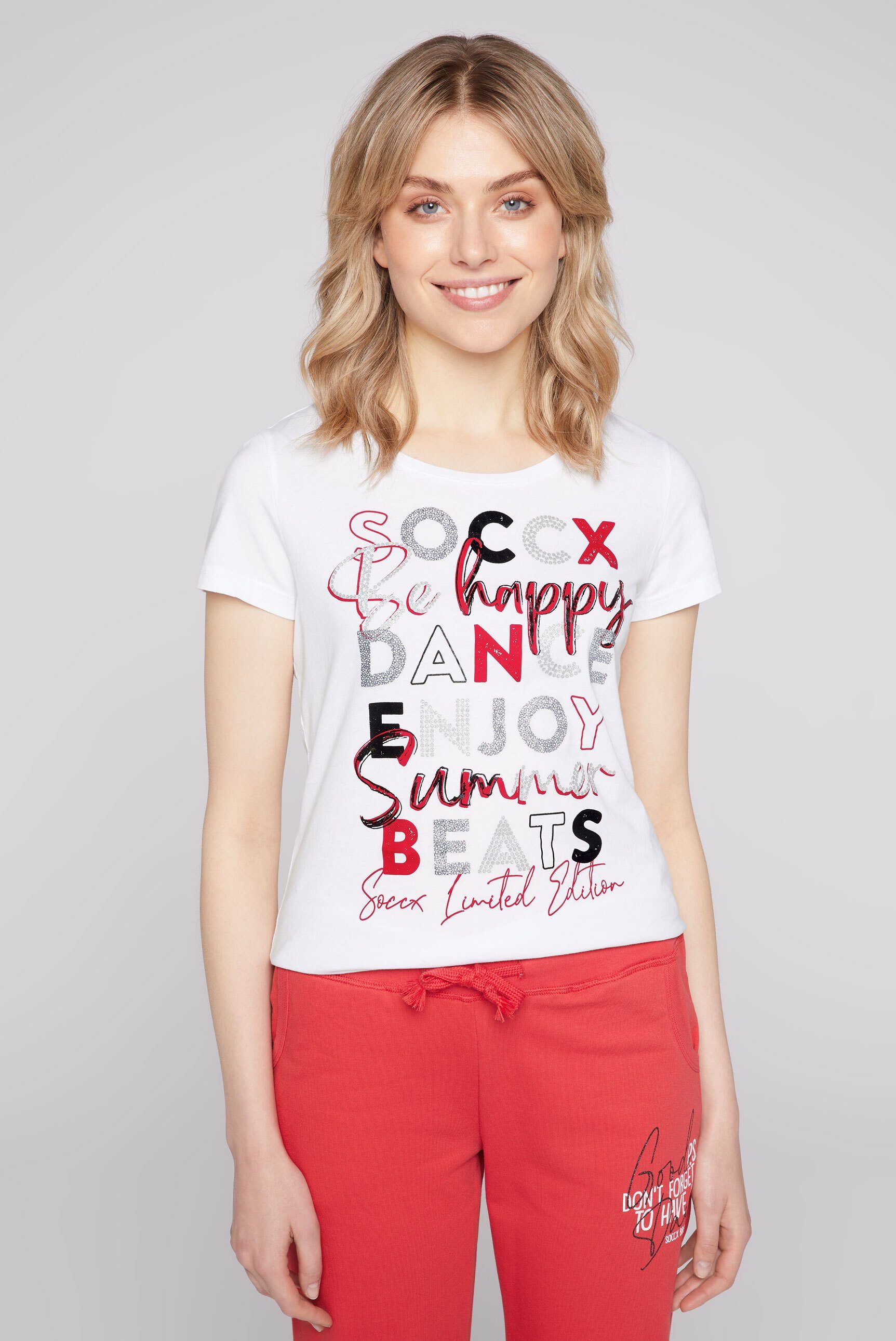 Damen Shirts SOCCX Rundhalsshirt aus Baumwolle