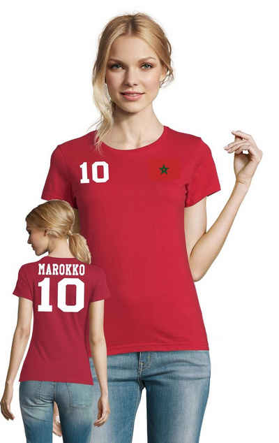 Blondie & Brownie T-Shirt Damen Marokko Morocco Sport Trikot Fußball Meister WM Afrika Cup