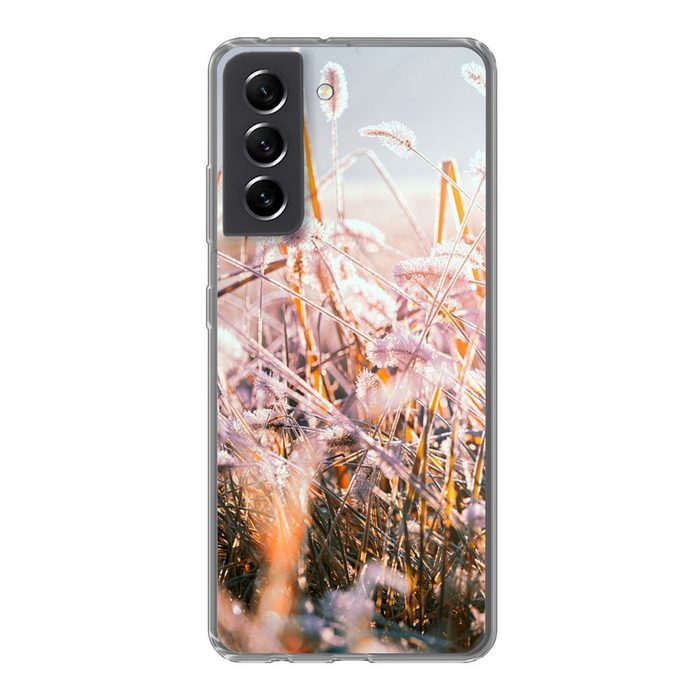 MuchoWow Handyhülle Gras - Sonne - Winter - Schnee Phone Case Handyhülle Samsung Galaxy S21 FE Silikon Schutzhülle