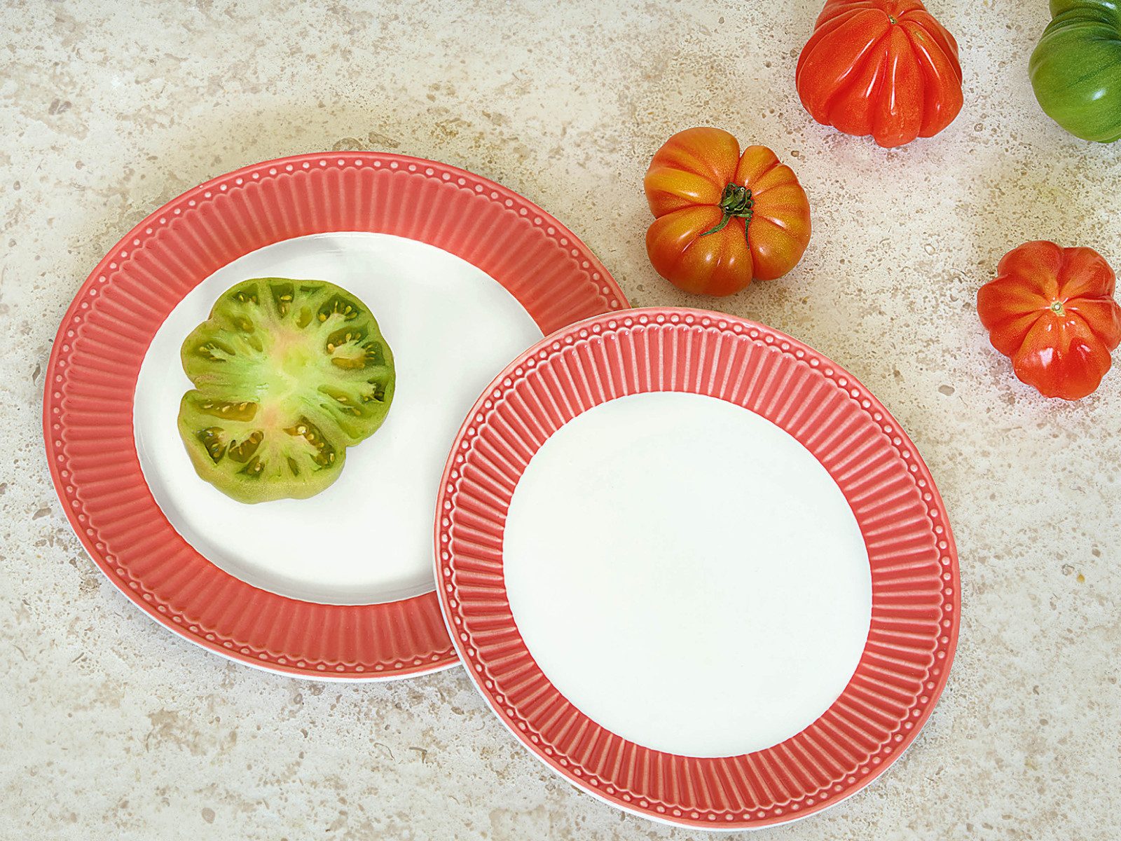 Greengate Kaffeeservice Alice Frühstücksset coral Set18, Steinzeug