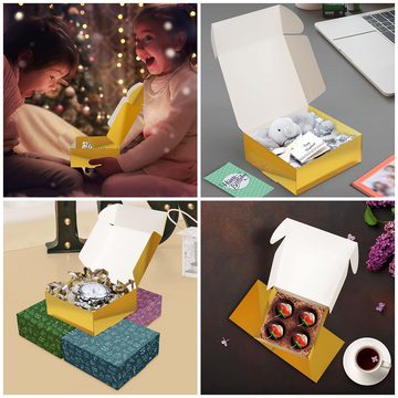 Kurtzy Geschenkbox Quadratische Kartonboxen - Goldene Geschenkboxen (20 Stück), Goldene Geschenkboxen (20 Stk) - Quadratische Kartonboxen