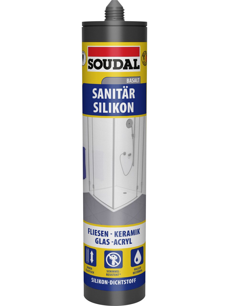 SOUDAL Silikon Soudal Sanitär-Silikon basalt 300 ml