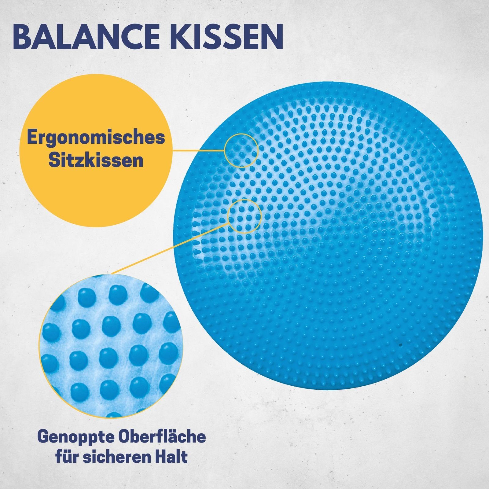 Best Sporting Pranayama-Kissen Balance Kissen 33 cm in blau, Als orthopädische Sitzunterstützung nutzbar