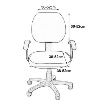 Stuhlhusse Abnehmbare Stretch-Stuhlbezüge für Bürostühle, Lubgitsr