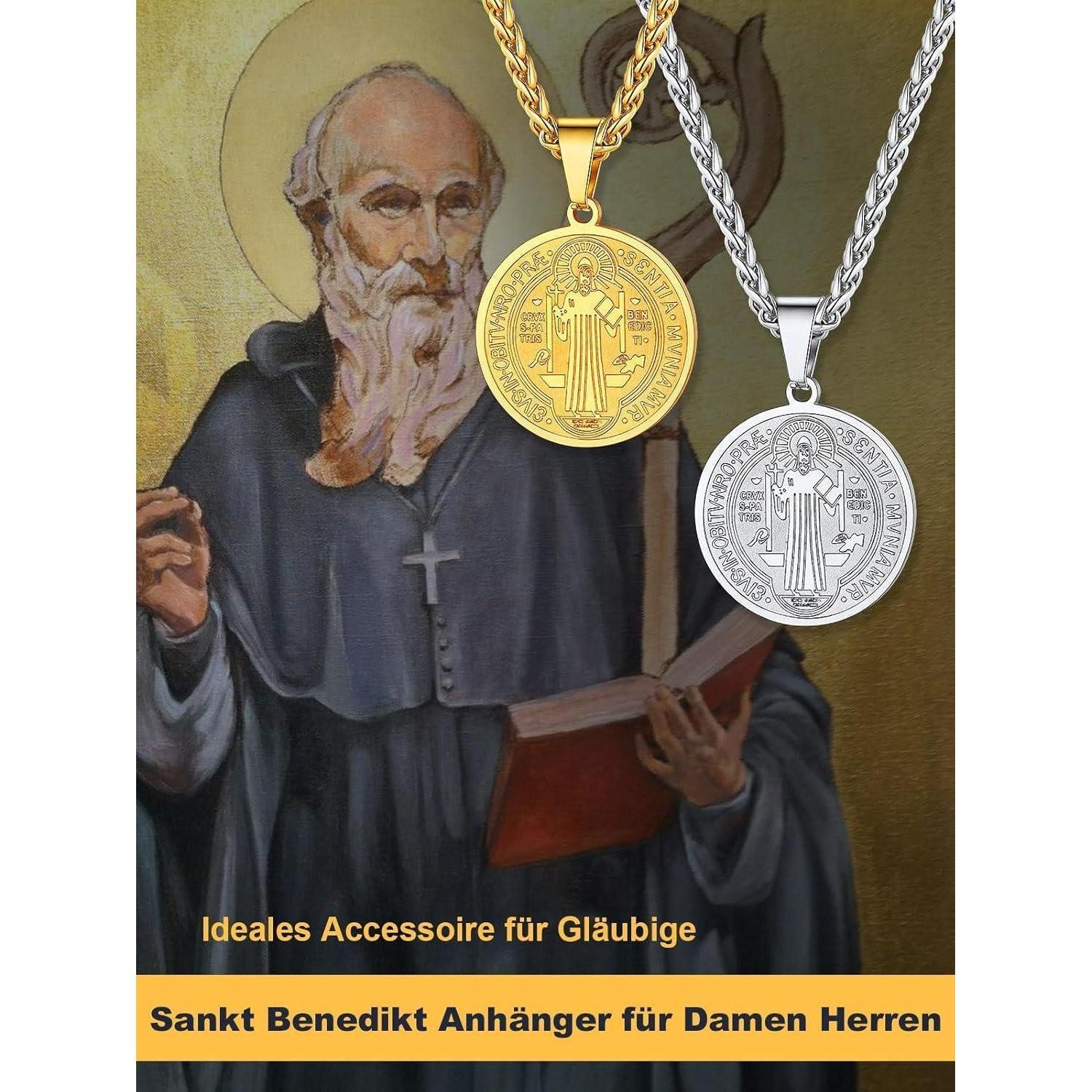 LuxusKollektion Kette und Anhänger Set Herren Benediktusmedaille Anhänger H günstig online kaufen