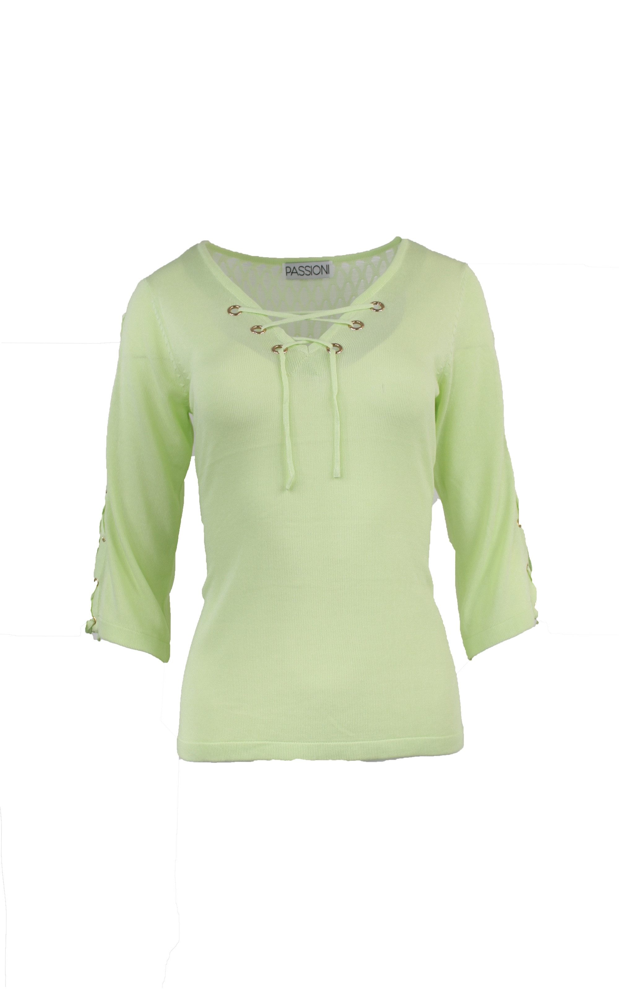 Passioni Langarmbluse 3/4-Arm Bluse mit dekorativen Zierdetails