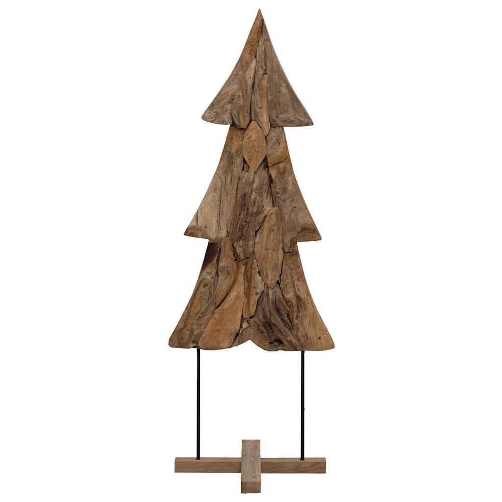vidaXL Künstlicher Weihnachtsbaum Weihnachtsbaum mit Ständer Braun 90 cm Massivholz