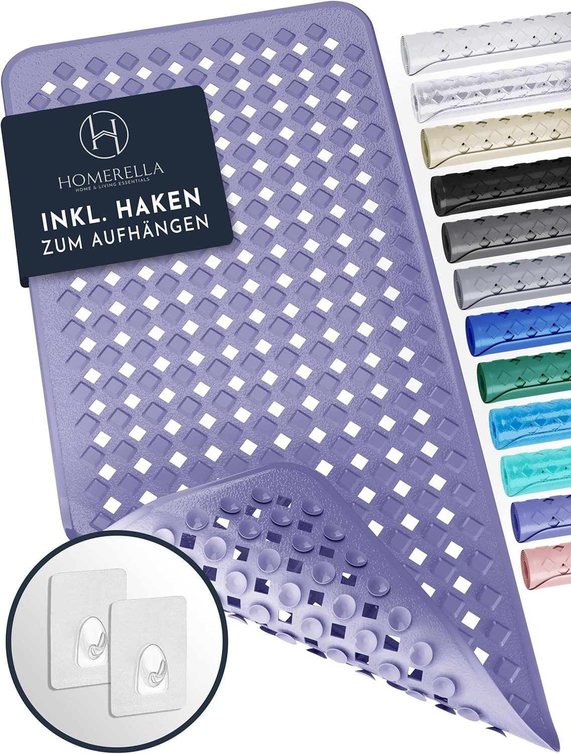 Homerella Badematte rutschfest Hautsensitiv 88x39cm, INKL. AUFHÄNGUNG, Anti günstig online kaufen