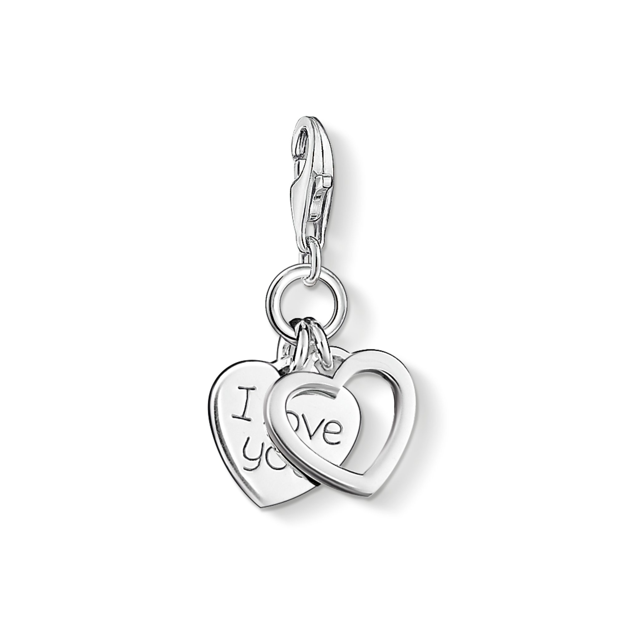 THOMAS SABO Charm-Einhänger Herzen I LOVE YOU