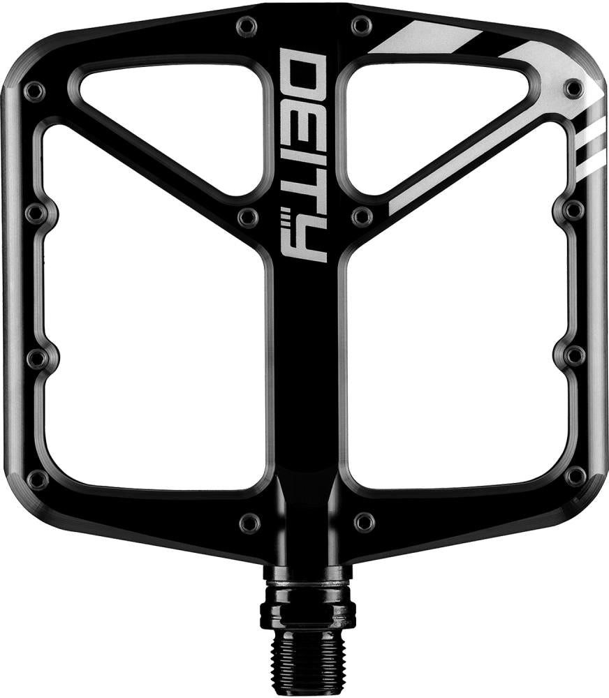 Deity Plattformpedale Deity Supervillain Flat-Pedale, schwarz, 6061-T6 Aluminium, 113x105 mm