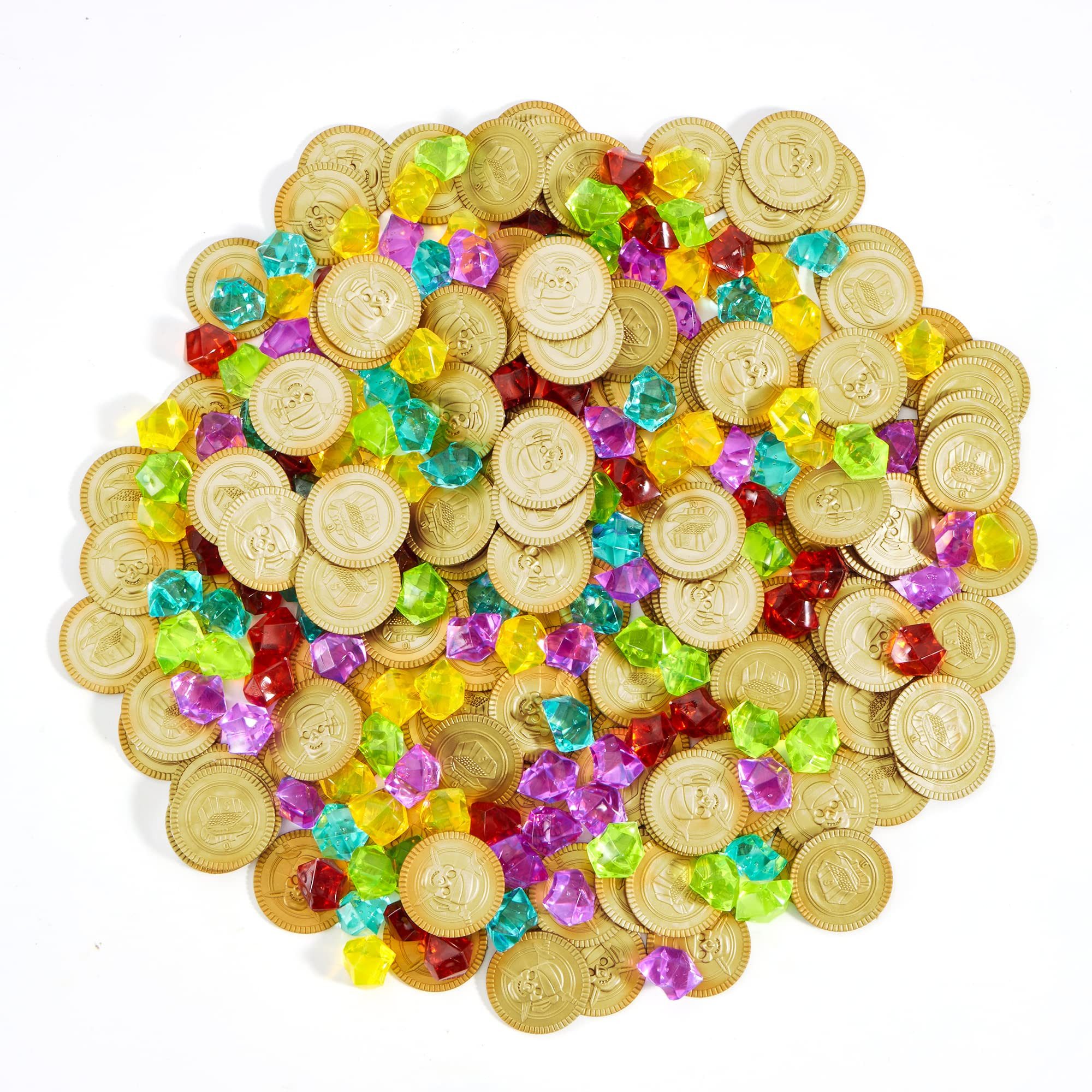 JOYIN Spielgeld JOYIN 288pcs Pirate Gold Coins & Gems Set Halloween Party Favor