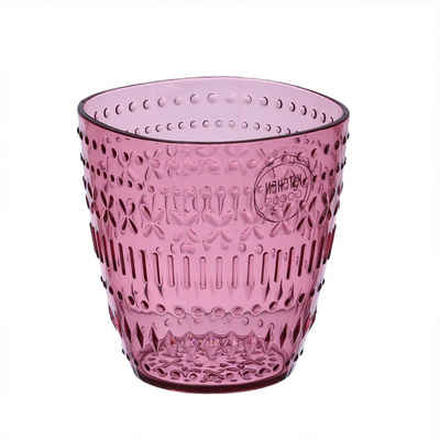 MARELIDA Glas Trinkglas Becher Wasserglas Kunststoff Camping Picknick 345ml pink, Kunststoff
