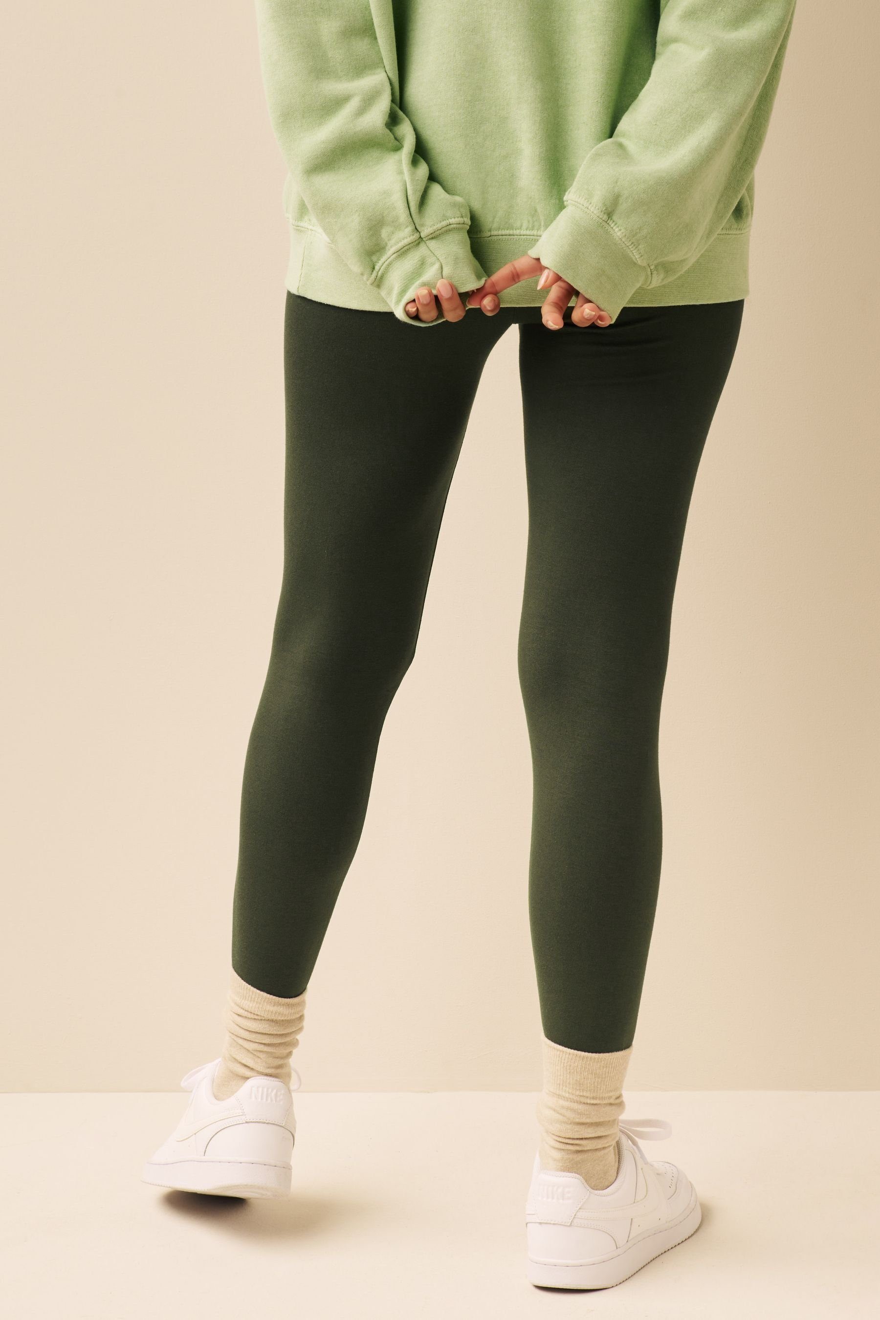 (1-tlg) Leggings Leggings Khaki Next Fußlange Green