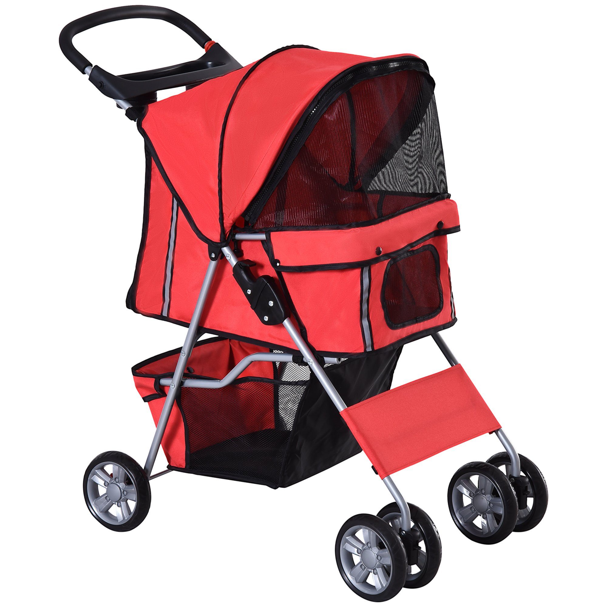 PawHut Hundebuggy Hundewagen, Hundewagen Hundebuggy Hunde Pet Stroller Buggy 4 Farben 3,4 Räder