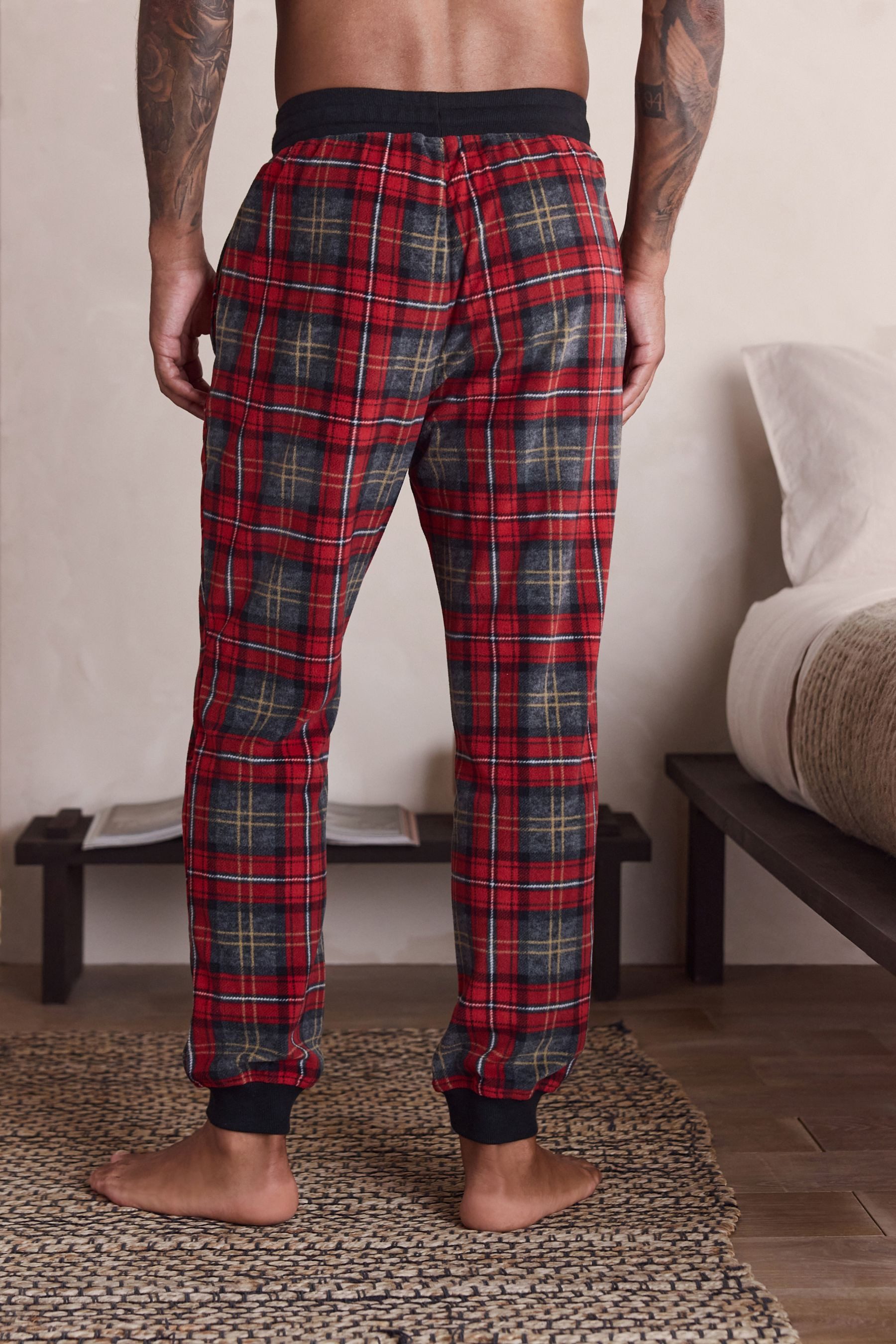 Next Pyjamahose Thermofleece-Schlafanzughose mit Bündchen + Karos (1-tlg) günstig online kaufen