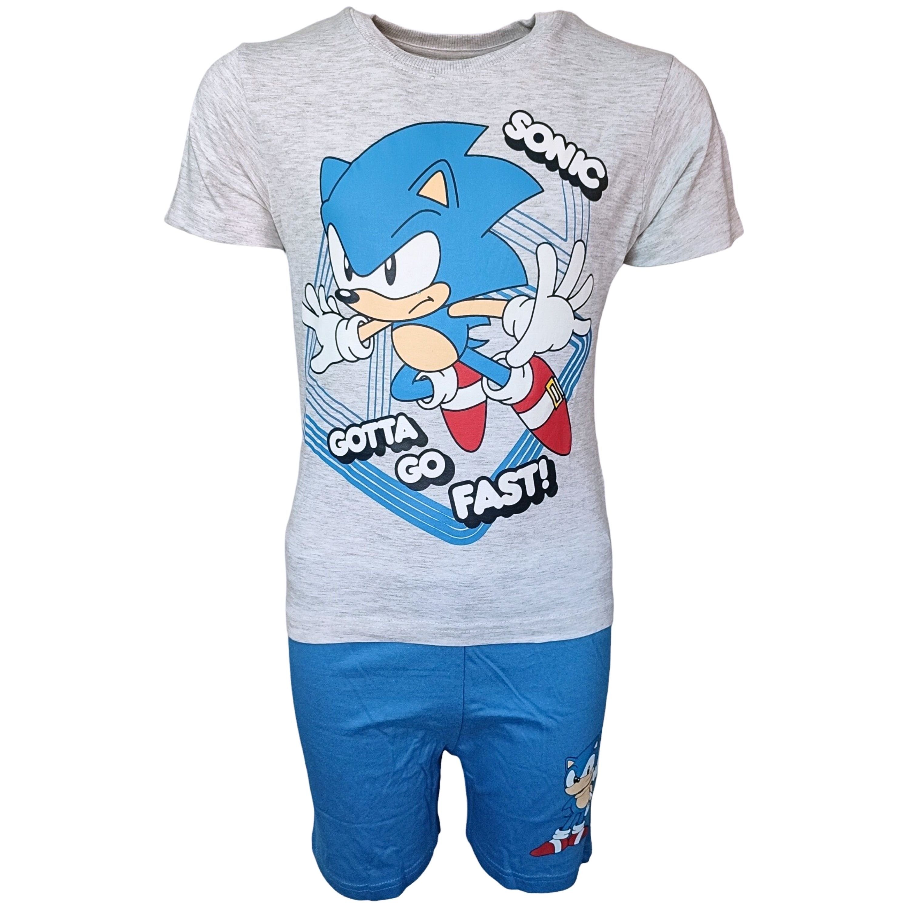 Sonic The Hedgehog Schlafanzug (2 tlg) Jungen Pyjama Set kurz - Kinder Shorty Gr. 104-152 cm