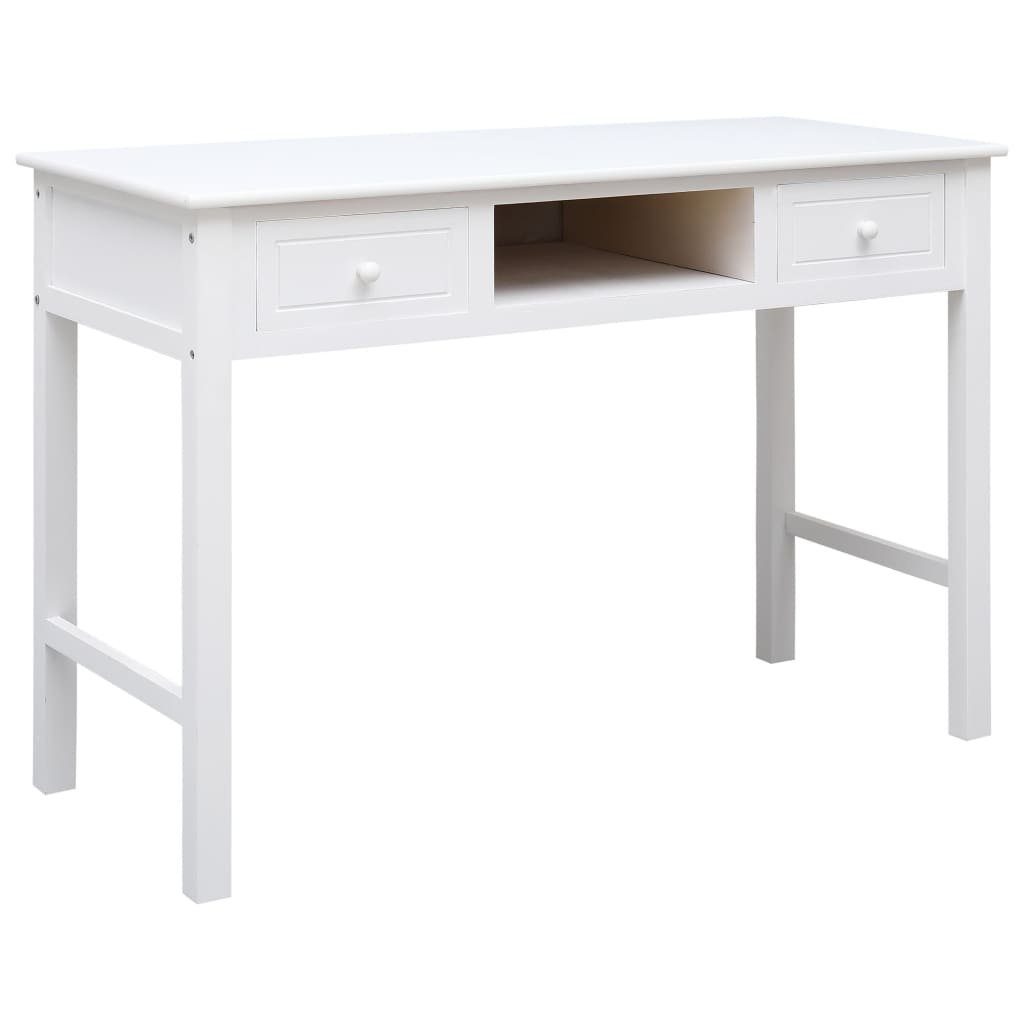 vidaXL Schreibtisch Schreibtisch Weiß 110×45×76 cm | Holz Weiß Weiß
