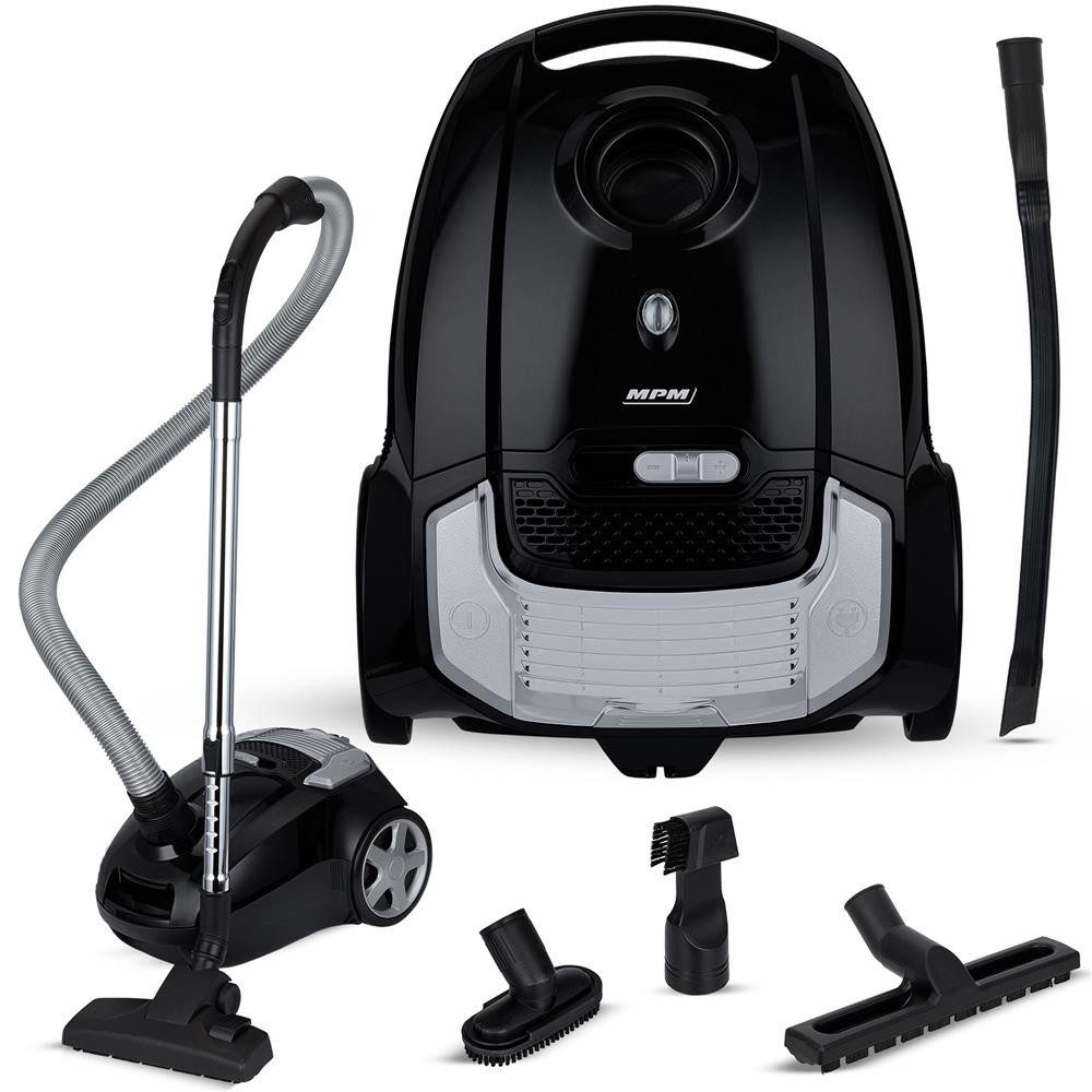 MPM Bodenstaubsauger MPM MOD-54 Beutelstaubsauger 3,5 l HEPA 13 leise, 3,5-l-Staubbeutel, HEPA 13, Saugkraftregelung