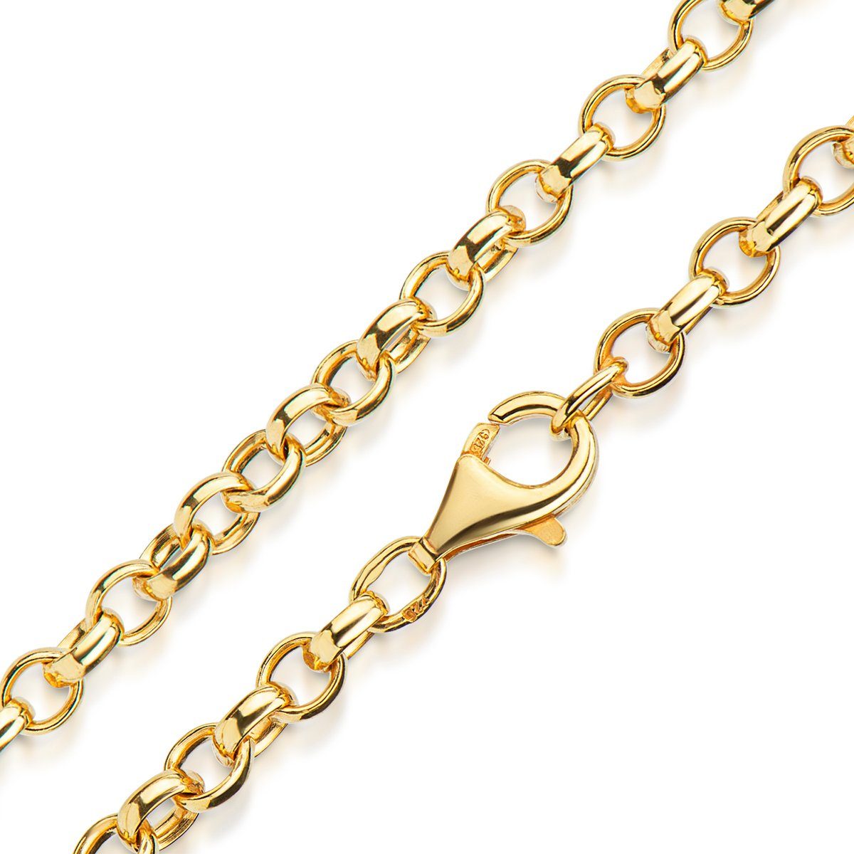 Materia Gliederkette Erbskette Gold oval 4mm K115, aus Echtsilber 925, verg günstig online kaufen