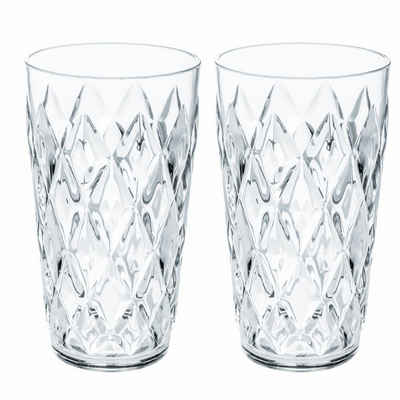 KOZIOL Longdrinkglas »2er-Set Crystal L, 450 ml«, Thermoplastischer Kunststoff, stapelbar