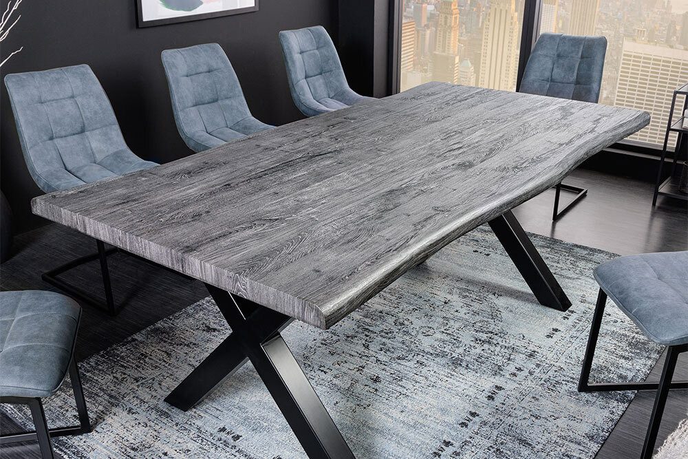 riess-ambiente Baumkantentisch WILD 200cm grau / günstig online kaufen