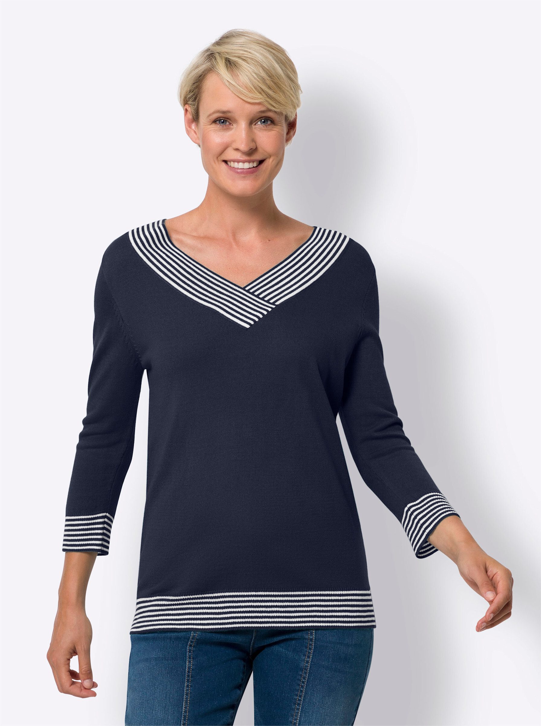 Strickpullover 3/4 Arm-Pullover