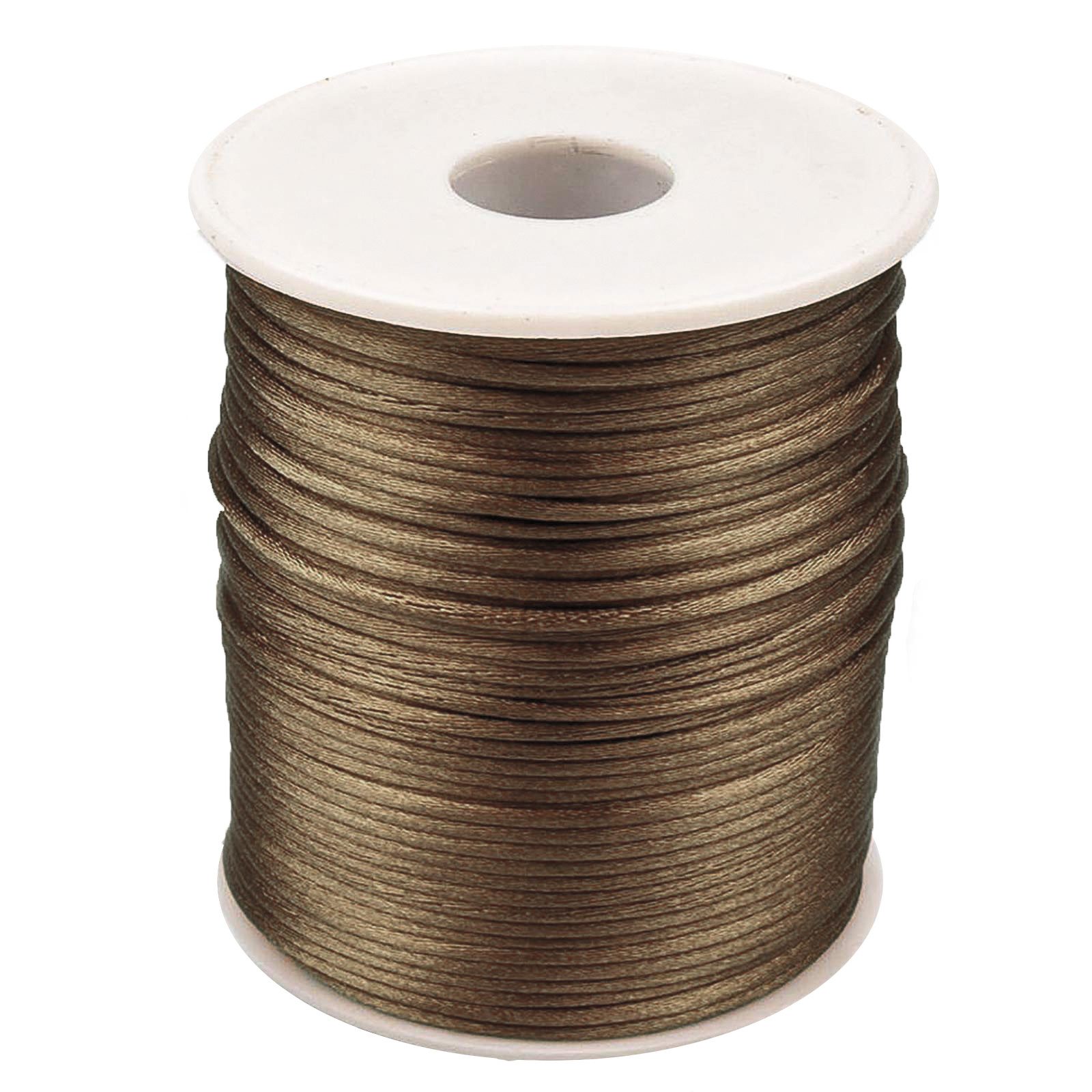 maDDma Kordel 90m Satinschnur 2mm Satinkordel Schmuck-Kordel Kumihimo Bänder, braun