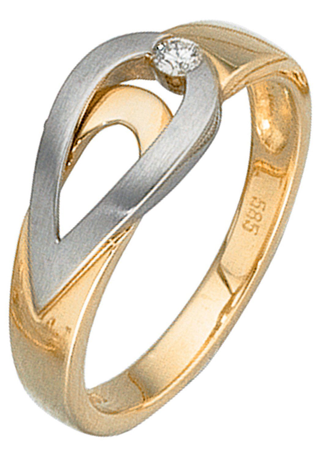 JOBO Diamantring, 585 Gold bicolor mit Diamant