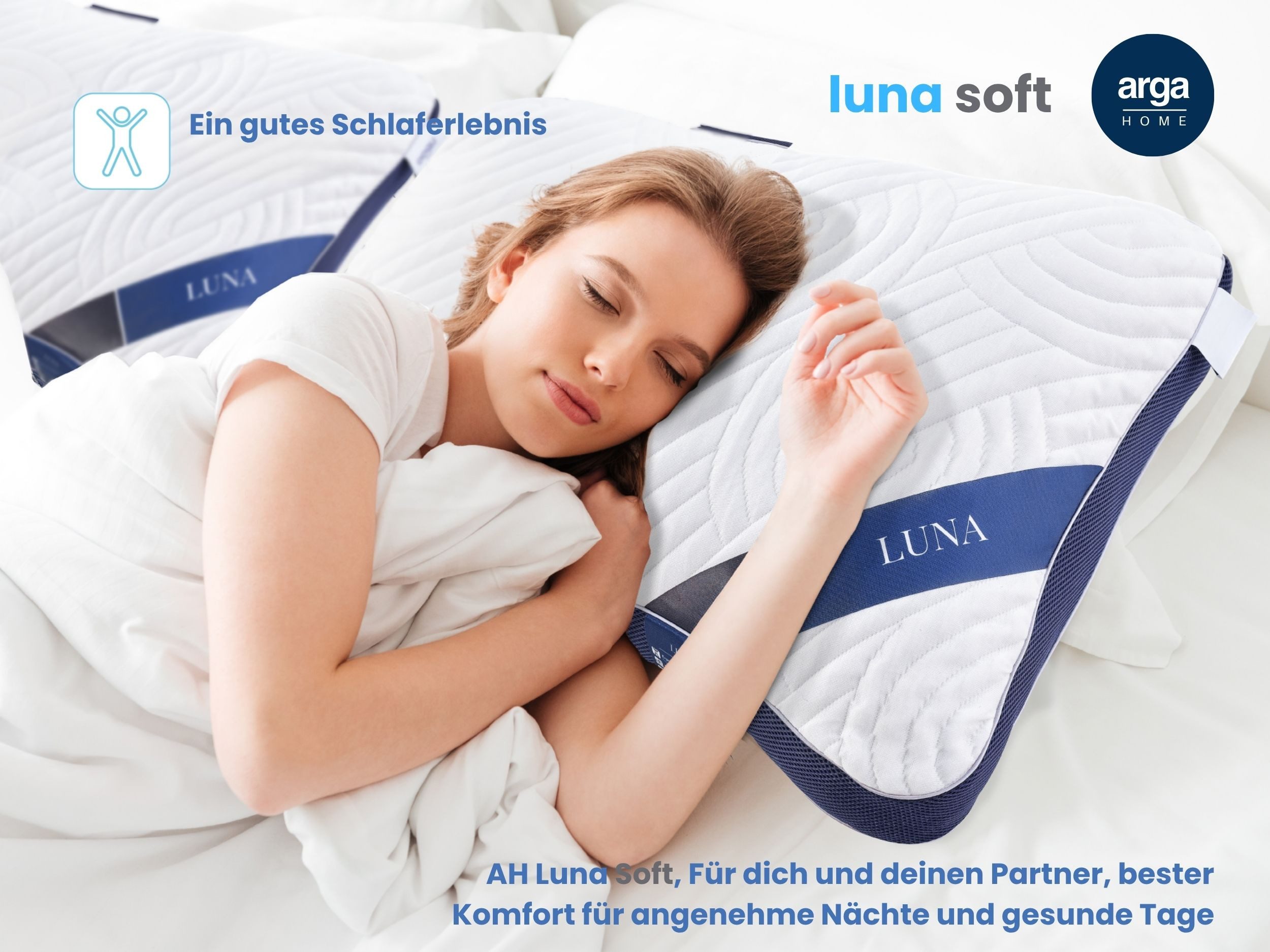 ARGAHOME Nackenstützkissen AH Luna Soft Ergonomisches Kopfkissen mit Stützfunktion