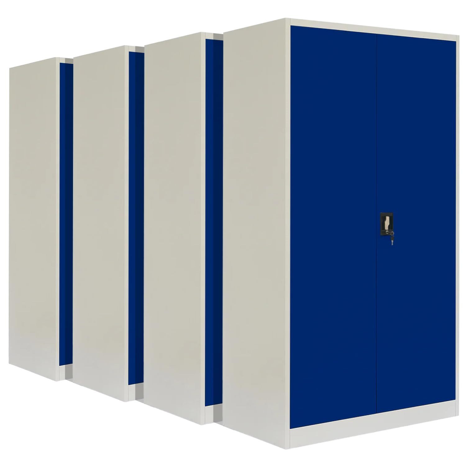 LagerZwei Aktenschrank Mehrzweckschrank 195x100x50 cm (Set, 4-St) abschließbar