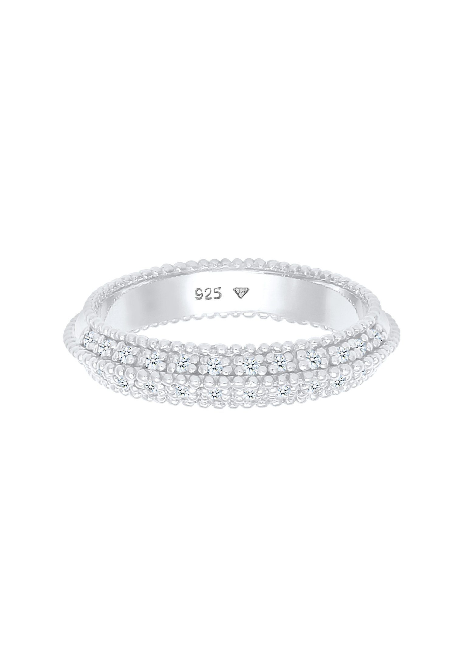 Elli DIAMONDS Verlobungsring Diamant (0.12 ct) Kugeln Bandring 925er silber