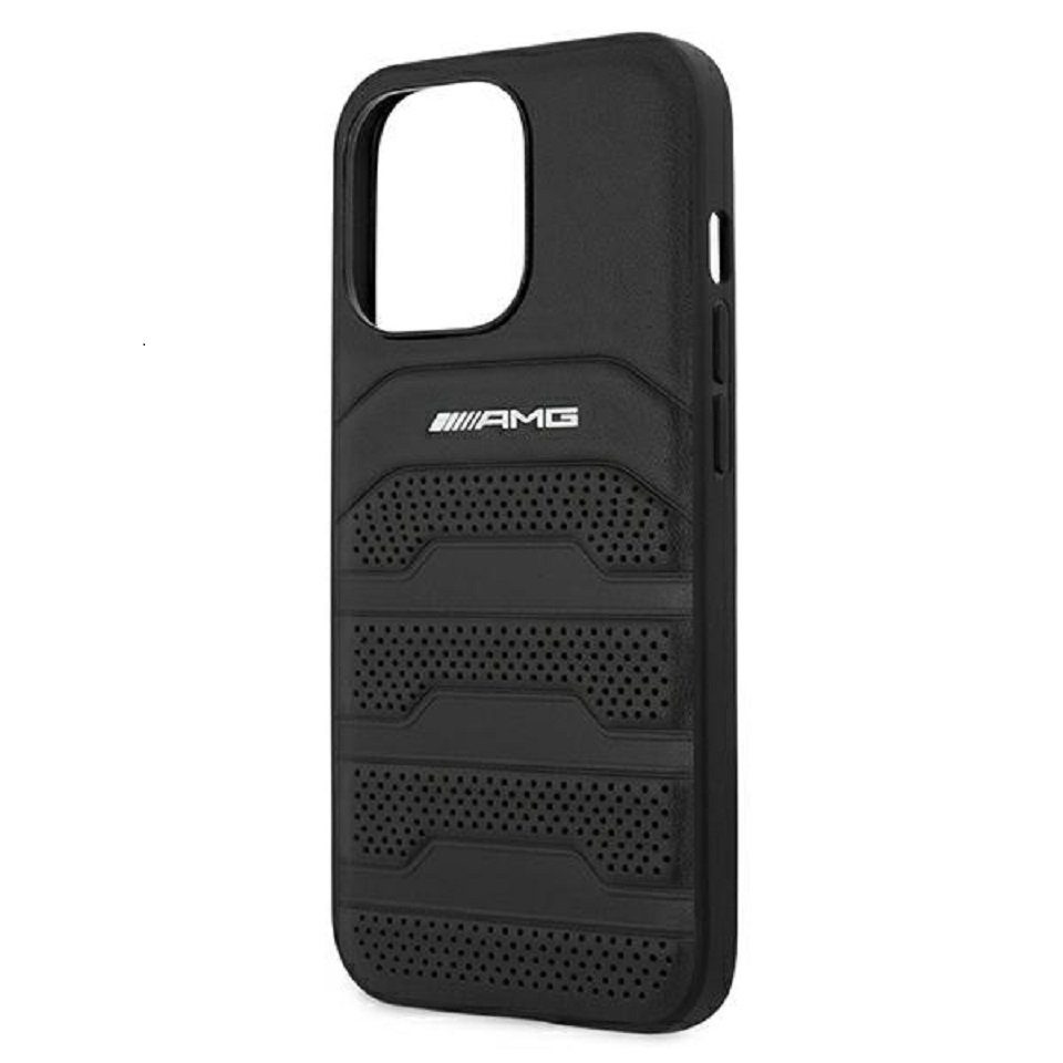 Mercedes Handyhülle AMG iPhone 13 Pro Case Hardcase Echtleder schwarz 6,1 Zoll, Kantenschutz – Bild 5 von 5