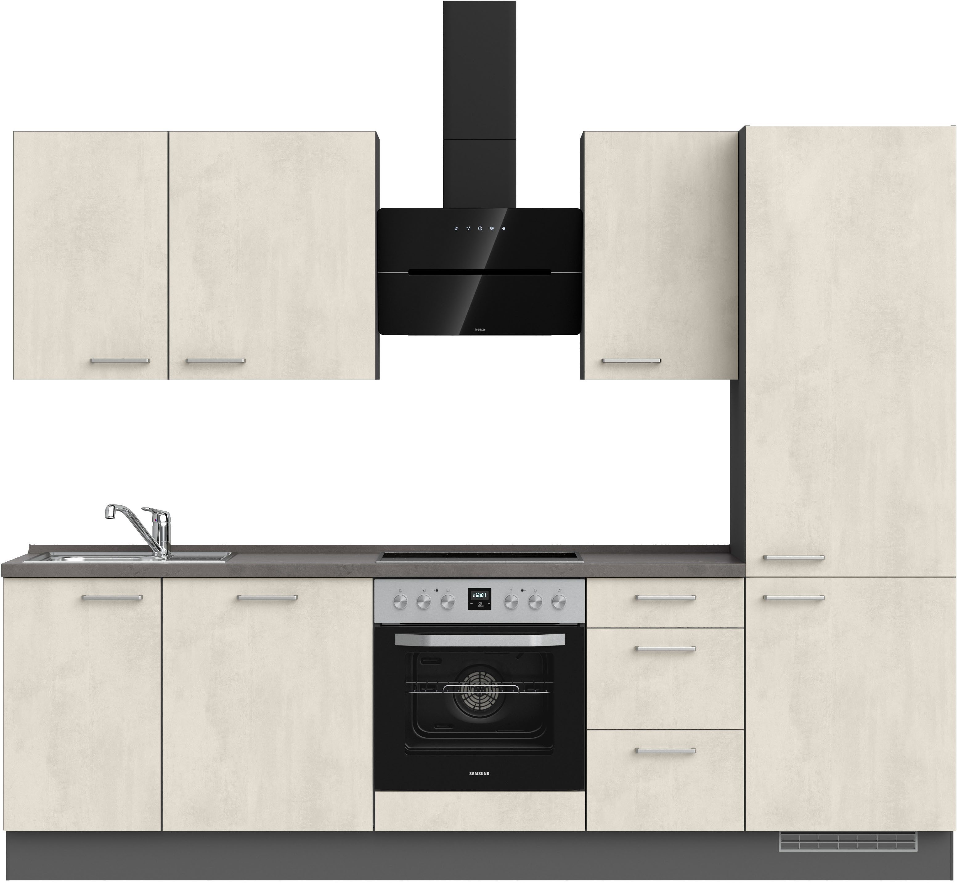 Front: Weißbeton Nachbildung | Korpus: schiefergrau