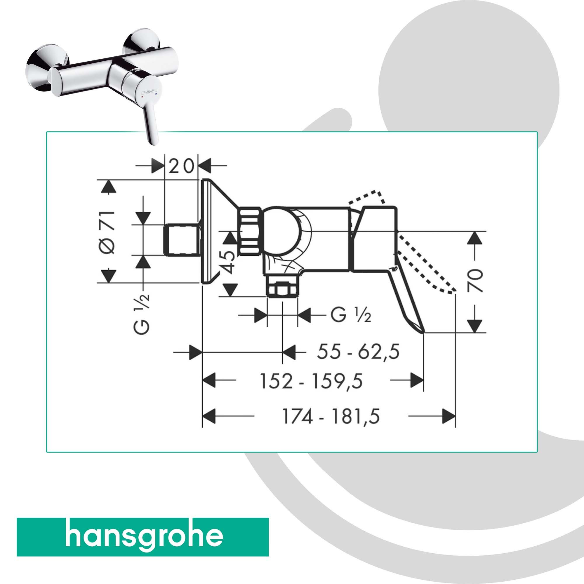 hansgrohe Duscharmatur Focus S Einhebel Brausemischer Duscharmatur - Aufputz - 31762000